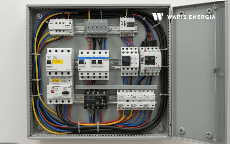 Componentes de un cuadro electrico moderno con ICP IGA diferencial y PIAs claramente identificados
