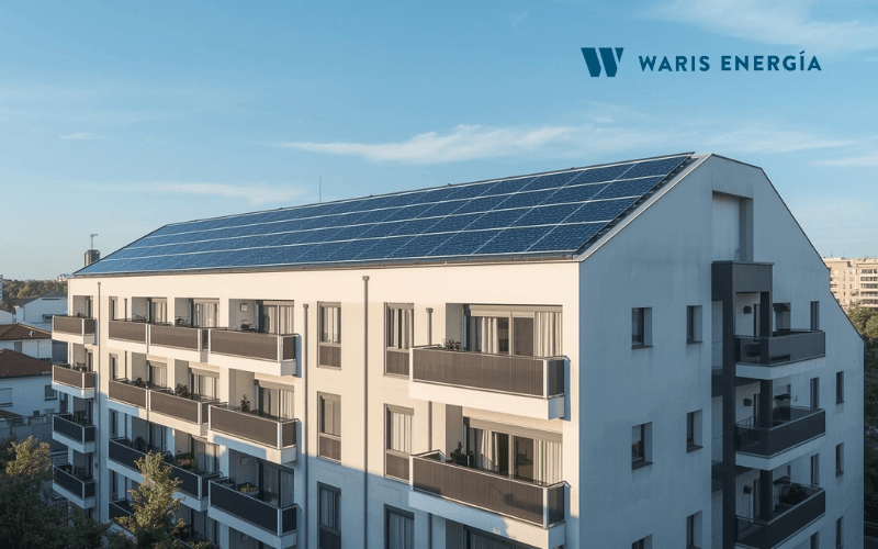 autoconsumo colectivo edificio residencial paneles solares madrid